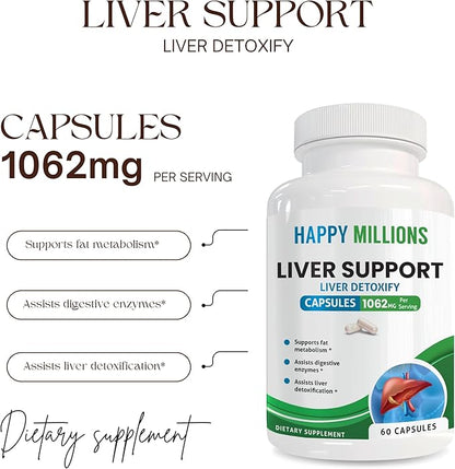 Liver Support Supplement | with Milk Thistle, Dandelion, Beetroot, Zinc & Herbal Blend | 60 Veg Capsules