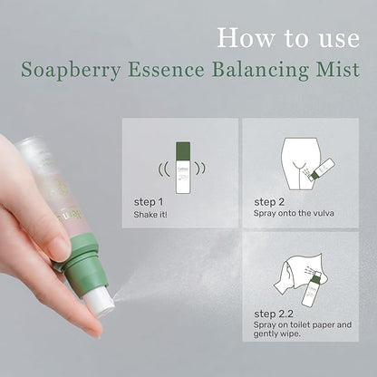 Feminine Care – All-Natural Soapberry Foaming Wash & Mist Sets, pH-Balanced and Hypoallergenic, Fragrance & Paraben-Free, Odor Control, Soothes Itchy, Dry, Sensitive Skin, Pregnancy-Safe