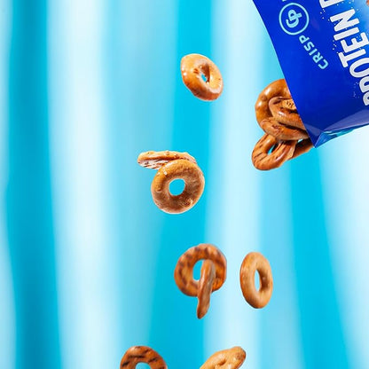 CRISP POWER Protein Pretzels, Sea Salt, 28G Protein, High Protein Snack, High Fiber, Low Carb Crunchy Pretzel Snacks, No Added Sugar, 1.75 oz Bags, 6 Pack, Vegan, Keto