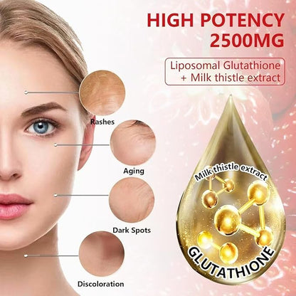 30 Days Supply 2500MG Liposomal Glutathione Gummies,Enhance 98% Absorption-for Skin whitening & Support Liver Function, Antioxidant for Aging Alleviation