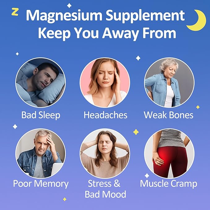 Magnesium Glycinate Gummies 400mg - Sugar Free Vegan Gummies for Adults & Kids with Vitamin D3, B6, C, CoQ10, Collagen, Zinc - Sleep, Muscle, Bone & Memory Support - 60 Blueberry Chewables / 2 Pack