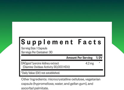 Seeking Health DAO Enzyme - Formerly Histamine Digest, DAO Enzyme Supplement for Histamine Food Intolerance, Supports Digestive Health, Upset Stomach (30 Capsules)*