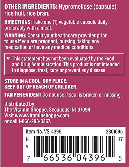 The Vitamin Shoppe Menopause Support - Estrogen Metabolism & Hot Flash Relief | Women's Hormone Balance | 60 Vegetable Capsules | Natural Comfort