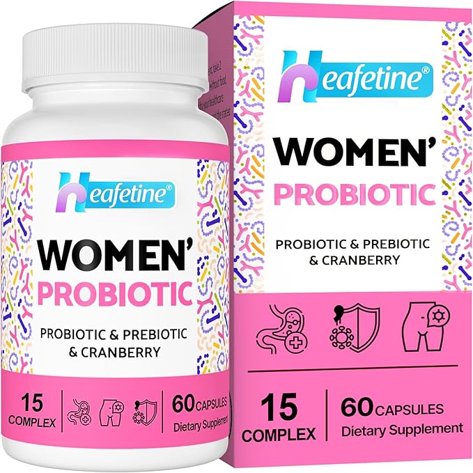 Vaginal Probiotics for Women, 300 Billion CFUs Probiotics for Women, 15-in-1 Womens Probiotic & Prebiotics, for Vaginal, Urinary Tract, PH Balance, Immune, Digestive & Gut, Bloating Health, 60 Caps