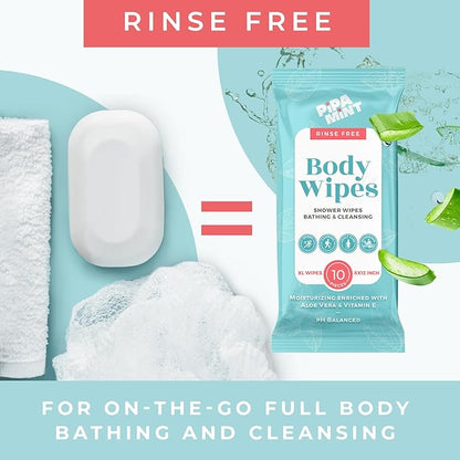Body Wipes - (28 Packs) - 280 XL Bath Wipes for Adults No Rinse, Adult Wipe for Elderly - Body & Face Gentle Skin Cleansing, Shower Wipe Bathing for Travel, Elderly, Car, Gym, Camping (8x12 Inch)