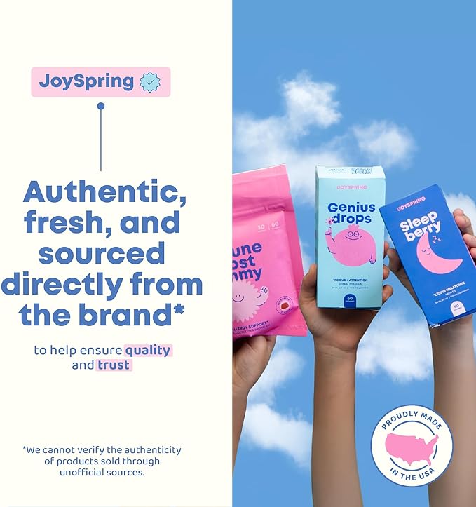 JoySpring Mood Munchies Saffron Gummies for Kids 4+ | Saffron Extract Supplement with GABA, Passion Flower & St Johns Wort | Sugar Free Vegan Brain Support & Kids Focus Gummies | Crafted in USA