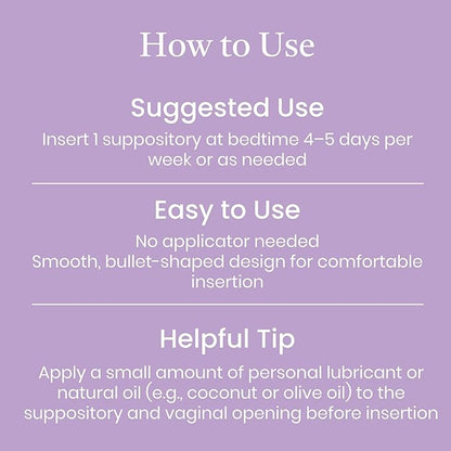 NewLife Naturals Vitamin E Suppositories for Women 38IU ESoothe - All Natural Moisturizer Support - Feminine Care Hydration and Moisture Support, Postpartum Hormonal Changes & More - 48 Inserts, USA