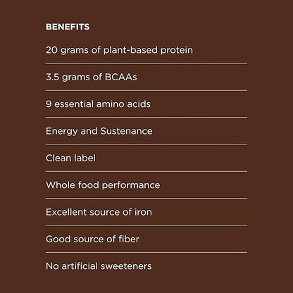 Protein Powder - Muscle Growth & Recovery Support - Plant-Based Protein - Essential Amino Acids & BCAAs - Vegan, Gluten-Free & USDA Organic - Chocolate, 1.25 Pound (Pack of 1)