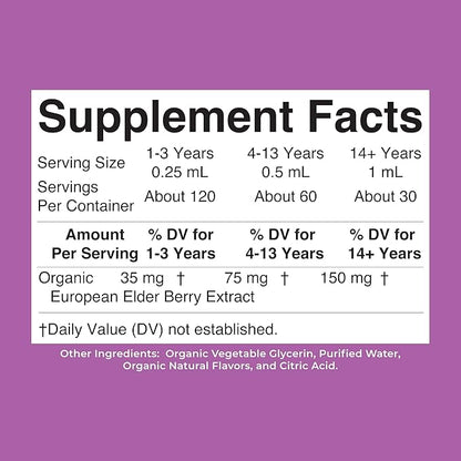 MARYRUTH'S Elderberry Liquid Drops for Adults & Kids | Immune Support | Antioxidant | Overall Wellness | Elder Berry Extract | USDA Organic | Sugar Free | Vegan | Non-GMO | Gluten Free | 1 Fl Oz