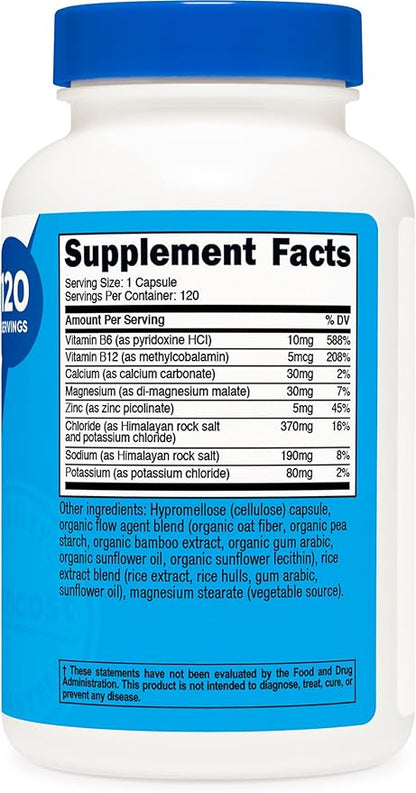Nutricost Electrolyte Complex Advanced Hydration (120 Capsules) - 8 Hydrating Electrolytes & Vitamins, Gluten Free, Non-GMO, Vegetarian