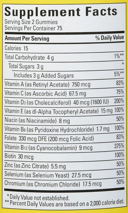 Nature Made Multi for Him, Mens Multivitamins Gummies, Energy Metabolism Support, Multivitamin for Men, 150 Gummy Vitamins and Minerals, 75 Day Supply, (Pack of 2)