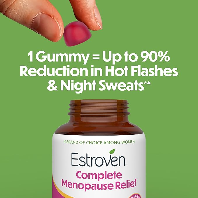Estroven® Complete Menopause Relief Gummies for Women Mango Passionfruit Flavor, 30 Count, Hormone Free and Drug Free Daily Supplement for Hot Flashes and Night Sweats