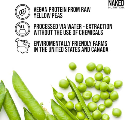 NAKED Pea - Chocolate Peanut Butter Protein from US & Canadian Farms, Organic Cocoa, Organic Coconut Sugar - No GMO, No Soy, and Gluten Free, Aid Growth and Recovery - 52 Servings