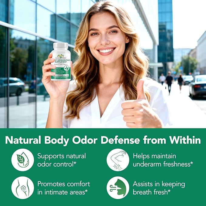 Body Deodorizing Supplement, (120 Capsules) Chlorophyll Capsules for Body Odor, Fresh Breath, Natural Odor Control Chlorophyll Pills for Men & Women,Vegan