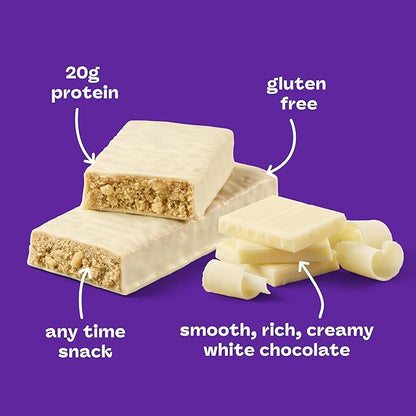 think! Protein Bars, High Protein Snacks, Gluten Free, Kosher Friendly, White Chocolate, Nutrition Bars, 2.1 Oz per Bar, 10 Count (Packaging May Vary)