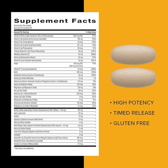 GNC Mega Men Energy & Metabolism Multivitamin | Antioxidants and Increased Calorie Burning | 180 Count