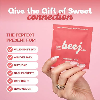 BEEJ Gummies for Couples - Natural Intimacy Gummy Candy - Romantic Gift for Birthday, Honeymoon, Anniversary, Valentines Day - No Artificial Flavors - Made in USA - 3 Pack, Birthday Cake