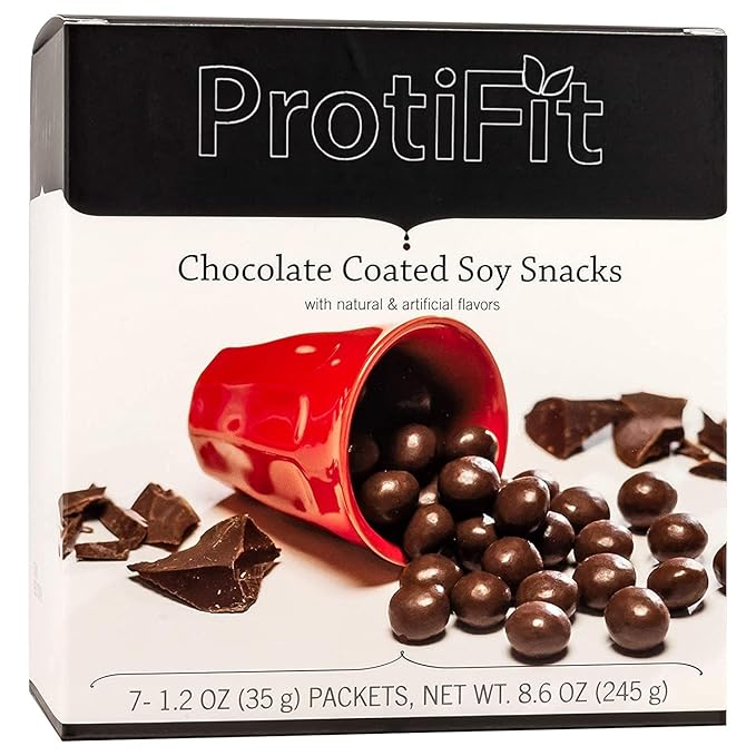 PROTIFIT - High Protein Soy Snack Puffs, 15g Protein, Low Calorie, Low Fat, Low Sugar, Low Carb, Ideal Protein Compatible, 7 Servings Per Box (Chocolate)