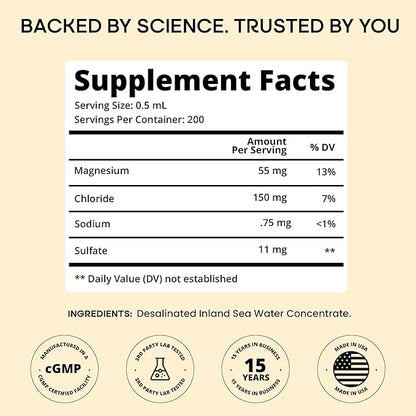 LyteLine Trace Mineral Drops 100ml x 200 Servings - Max-Absorption Ionic Natural Sodium Free Trace Minerals Concentrate to Balance the Body's pH - Non-GMO, Vegan, Kosher, and Keto Friendly