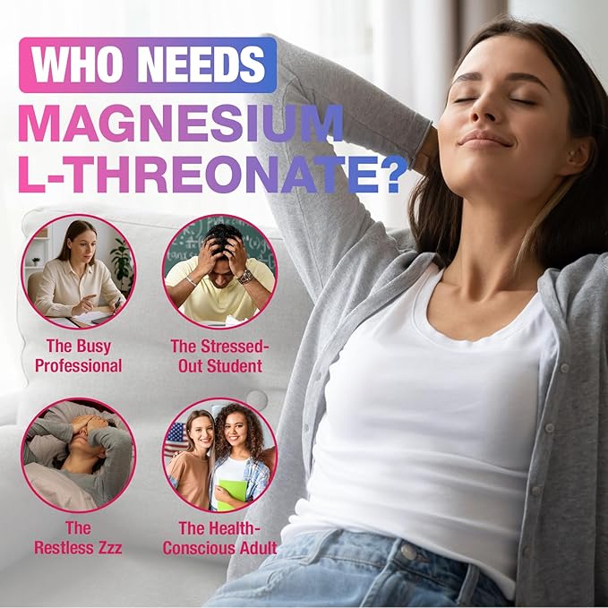 Magnesium L-Threonate 1200mg Gummies to Support Focus & Muscles, Sugar-Free Raspberry Flavor, 120 Count for Adults & Kids