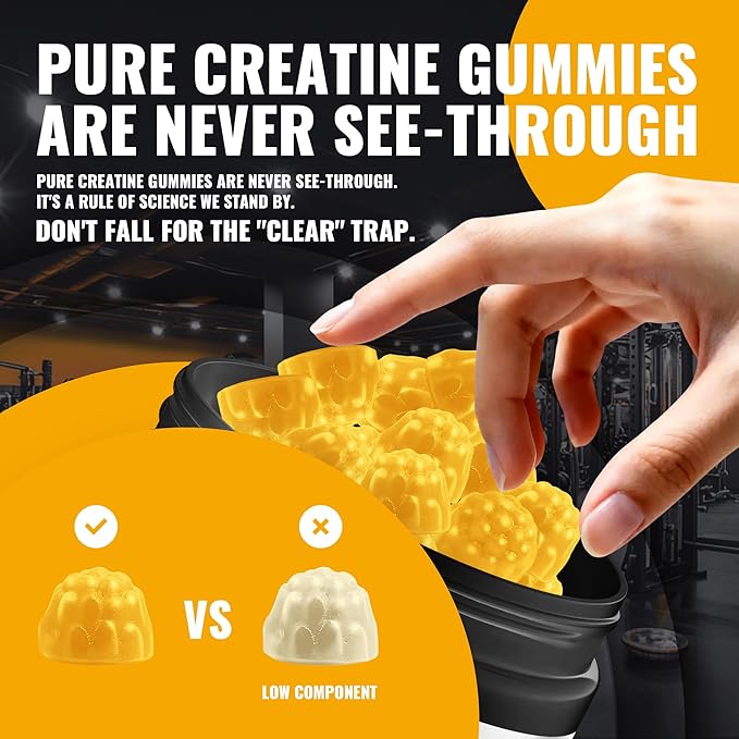Creatine Monohydrate Gummies – Pre-Workout Energy & Muscle Growth Support for Men & Women | Passion Fruit Electrolyte Gummies (135 Count)