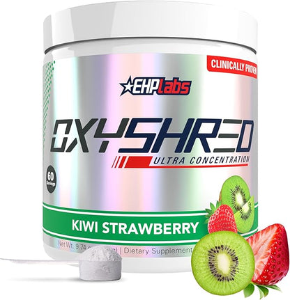 EHP Labs OxyShred Pre Workout Powder - Preworkout Powder with L Glutamine & Acetyl L Carnitine, Energy Boost Drink - Kiwi Strawberry, 60 Servings