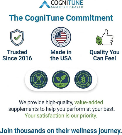 CogniTune Thyroid Support Gummies - Complete Formula for Women and Men with Iodine and Ashwagandha - Natural Energy and Metabolism Support for Hypothyroidism
