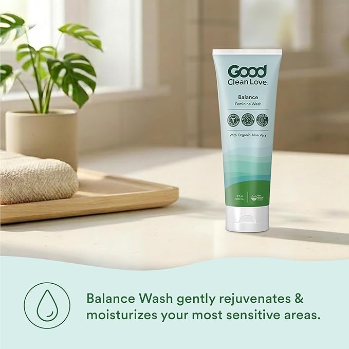 Good Clean Love Balance Feminine Wash, pH-Balanced Vaginal Moisturizer Cleanser for Women with Natural Ingredients, Gentle Cleansing Feminine Care Product, Reduces Vaginal Dryness & Odor, 8 Oz