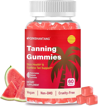 Tanning Gummies for WomenDaily Tanning Supplement, Sugar Free | Astaxanthin, L-tyrosine, Lycopene, Vitamin A | Radiant Skin & Immune Support, Antioxidant | Vegan, No GMO, 30 Servings