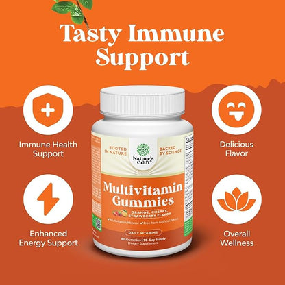 Potent Daily Multivitamin Gummies for Adults - Wellness Blend of Vitamin D A C E B12 Zinc and Biotin - Adult Vitamin Gummy for Energy and Immune Health - Non-GMO Gluten Free and Halal - 180 Count