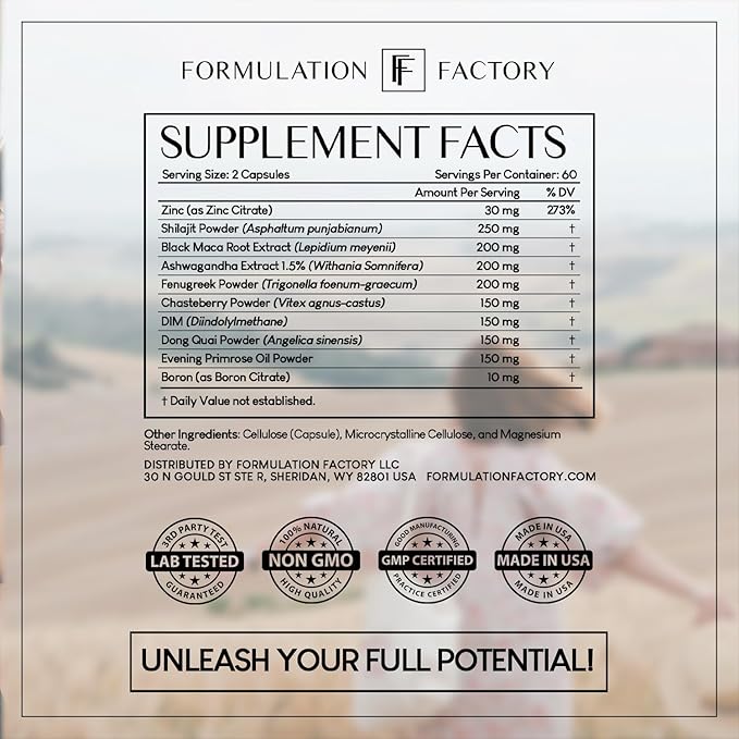 Formulation Factory She's Obsessed: 10-in-1 Hormone Balance Maximizer with Shilajit, Maca, Ashwagandha, DIM, Dong Quai, Zinc & More for Vitality & Balance 360 Count (Pack of 3)