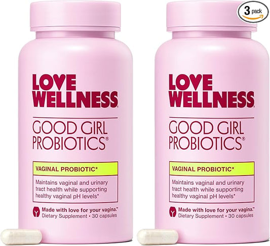 Love Wellness Good Girl Probiotics | Women’s Vaginal Health & pH Balance Supplement | 9-Strain Probiotic for Urinary Tract, Yeast, Odor & Immune Support | Gluten-Free (60-Day Supply)