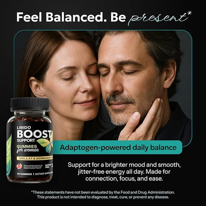 Libido Support for Women Gummies - Fast Acting Intimacy and Mood Support Libido Gummies for Women with Shilajit and Ashwagandha - 60 Ct