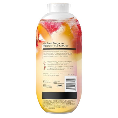 Olay Body Wash for Women, 24/7 Skin-Loving Freshness, Miami Mocktails, Plant Based Cleansers, Vitamin B3 & Antioxidant Blend, For All Skin Types, Mango Tango with Mango & Hibiscus Scent, 22 fl oz