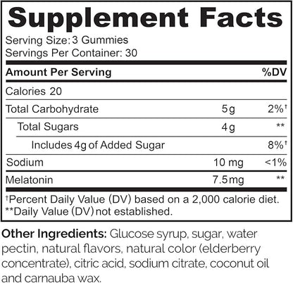 NATURELO Melatonin Gummies – Non-GMO, Gluten-Free, Soy Free - Strawberry Flavor - Gentle Sleep Supplement - 180 Vegetarian Gummies (Pack of 2)