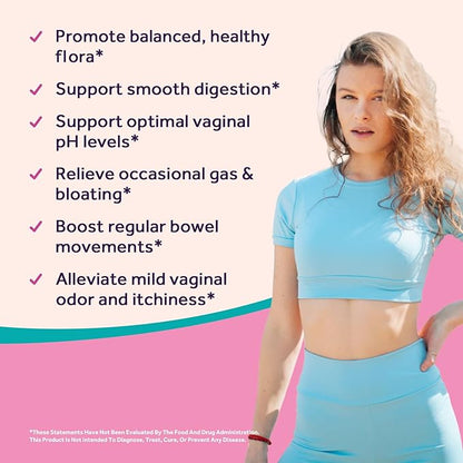 Doctor's Recipes Probiotics for Women, Organic Prebiotics and Probiotics for Digestive Health, Vaginal Health, 140 Billion CFU, 10 Strains, Shelf Stable, 60 Capsules