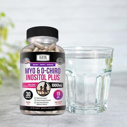 Kaya Naturals Myo & D-Chiro Inositol Plus Support for Women, Vitamin B8-30 Capsules