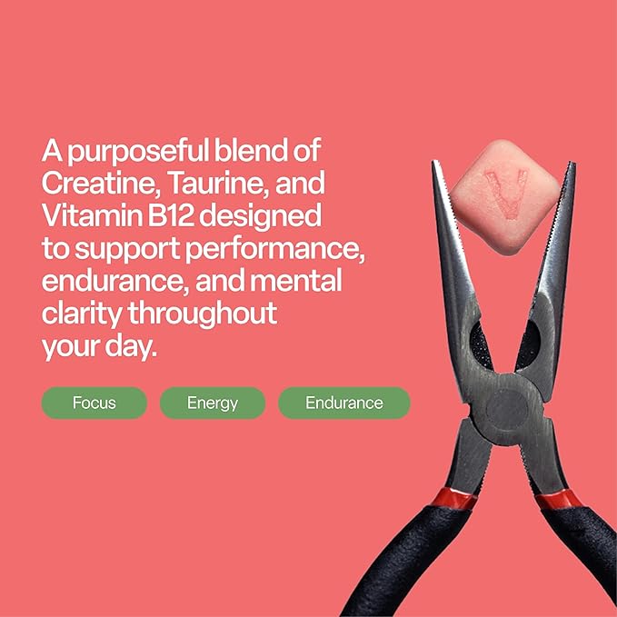 VYBRANCE LABS Creatine Gummies for Women & Men — First & Only 5g Creatine + Taurine + Vitamin B12 | Vegan Creatine Gummies | Sugar-Free | Watermelon