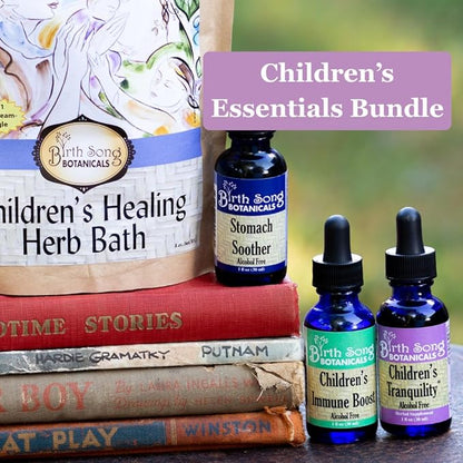Birth Song Botanicals Children's Tranquility Tincture, Herbal Supplement with Valerian Root and Chamomile, 1oz Bottle Children's Herbal Immune Support, 1oz