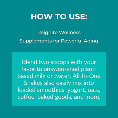 Reignite Wellness by JJ Virgin | Vanilla Paleo-Inspired All-in-One Shake | Gluten Free + Dairy Free Protein Powder | Contains 20G of Beef Protein with Vitamins, Minerals, Amino Acids | 30 Servings