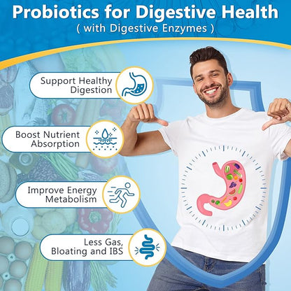 NATURE TARGET Probiotics for Men Digestive Health with Enzymes & Prebiotics, 100 Billion CFUs, Men's Probiotics with Saw Palmetto & Cranberry for Prostate & Urinary Tract Health, 90 Veggie Capsules