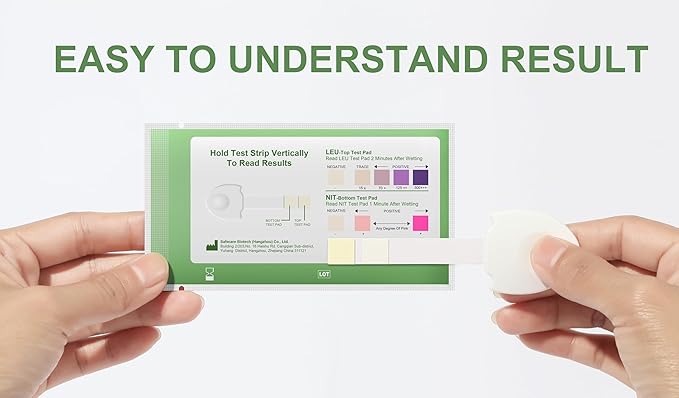 UTI Test Strips,Urinary Tract Infection Test Strips for Women, Men & Kids for UTI and Bladder, Detect Leukocytes and Nitrites,Results in 2 Minutes, Specialized Handle Design Easier use-5Pcs