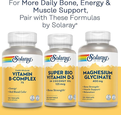 SOLARAY Calcium Magnesium Citrate w/Vitamin D3 K2 - Calcium Supplements for Women and Men - Bone and Heart Health Support - Cal Mag 2:1 Ratio, Plus Vitamin D 3 and K2, 60-Day Guarantee, 30 Servings