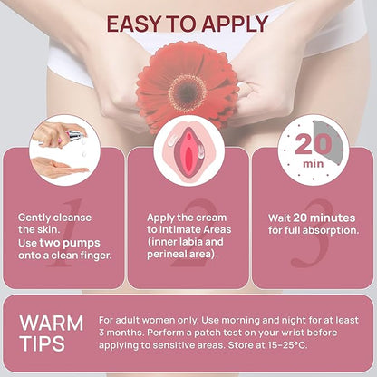 Estriol Cream for Women Menopause Relief: Natural Bioidentical Estrogen Cream, Hormone Balance, Perimenopause Support - Vaginal Health, Vulva Itch, Hot Flashes, Night Sweats, 50ml