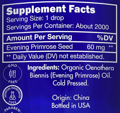 Zongle Therapeutics Organic, Evening Primrose Oil, Liquid – 100% Pure, Evening Primrose Oil, 4 OZ
