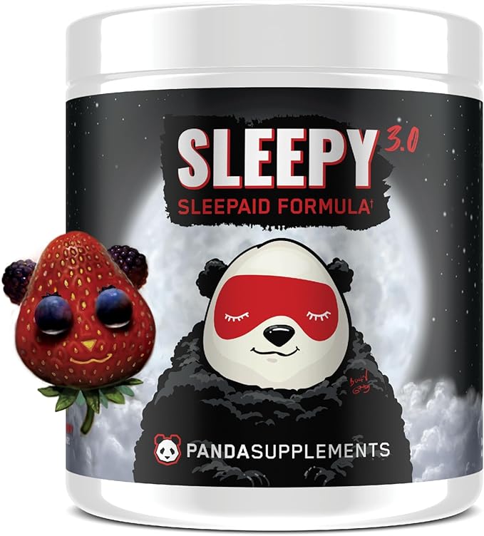 Underground Bio Labs Panda Supps – Sleepy 3.0 Natural Sleep Aid Formula: 5mg Melatonin, 300mg GABA, Chamomile Extract (Mixed Berry) 30 Servings