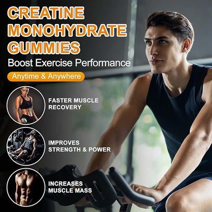Creatine Monohydrate Gummies 5600mg for Men & Women, 120 CT Chewable Creatine Gummies for Muscle Support, Energy Boost, 5.6g of Creatine Monohydrate per Serving - Sugar Free, Vegan (Pineapple Flavor)