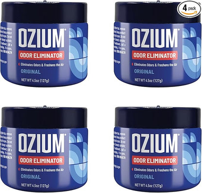 Ozium 4.5 Oz. Odor Eliminating Gel for Homes, Cars, Offices and More, Original, 4 Pack