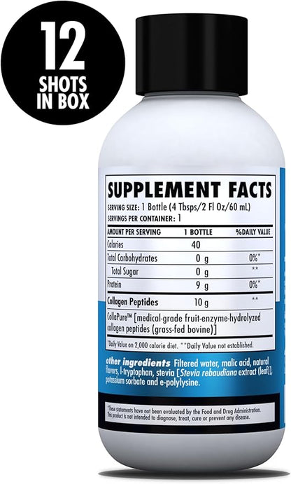 HEALTH DIRECT – Medical-Grade Liquid Collagen Shots – AminoSculpt Sugar-Free – Piña Colada – 12 Servings, (12pk, 2oz Shots) – Good for Joints, Bones, & Sleep – Better Hair, Skin & Nails