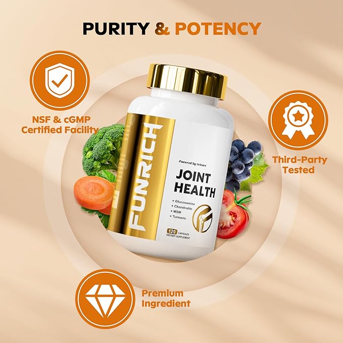 Glucosamine Chondroitin MSM 2100mg- Joint Support Supplement for Women and Men with MSM, Turmeric & Boswellia, for Cartilage, Joint Comfort and Flexibility - 120 Capsules